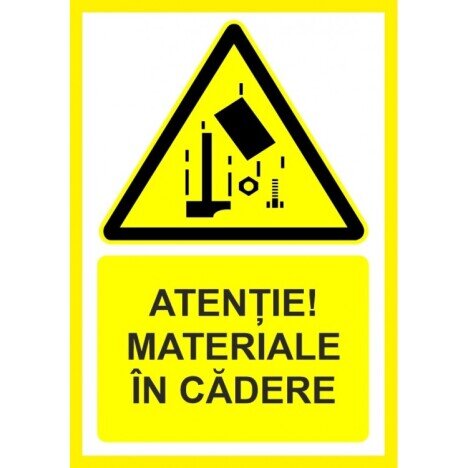 Placuta atentie materiale in cadere